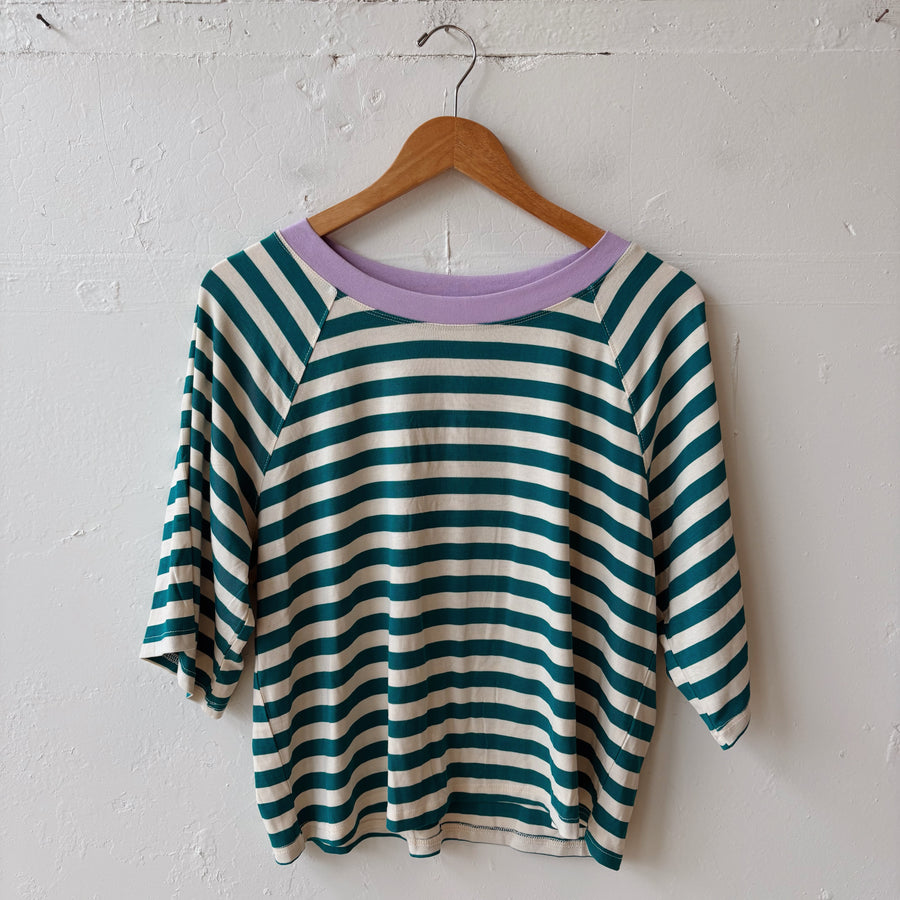 SIZE S | Teal Striped Top