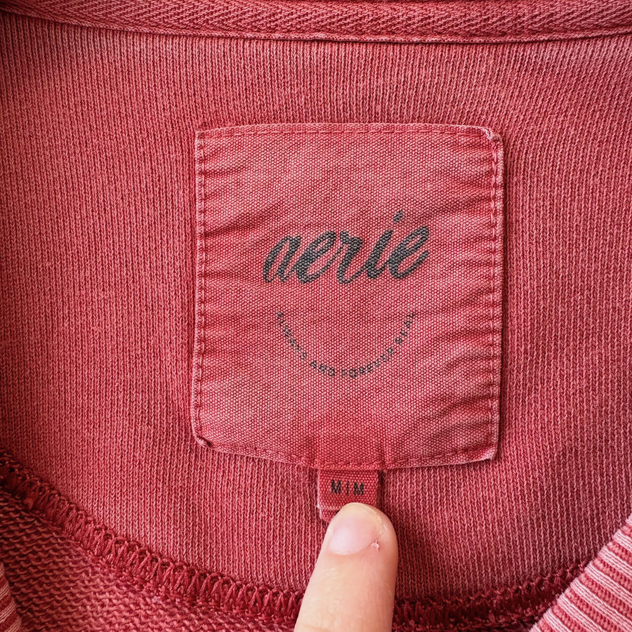 SIZE M | Aerie Detailed Sleeve Crewneck
