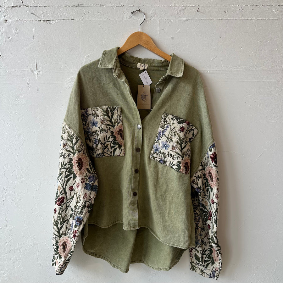 SIZE L | Green Floral Jacket