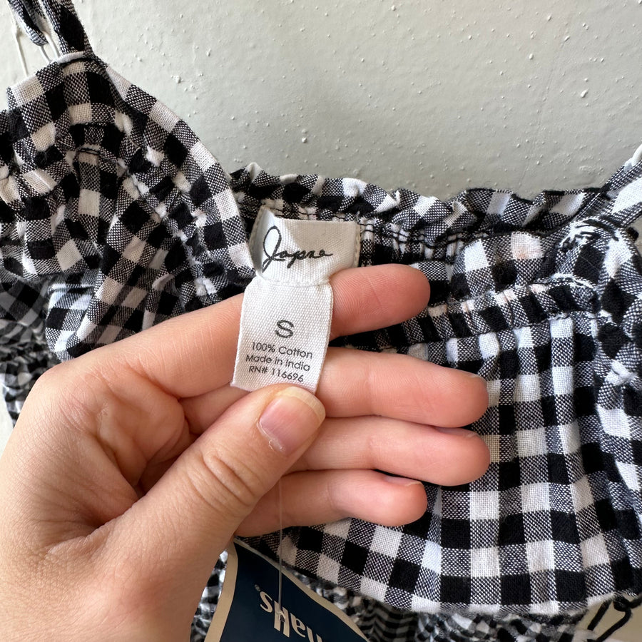 SIZE SMALL | B&W Gingham Jumpsuit