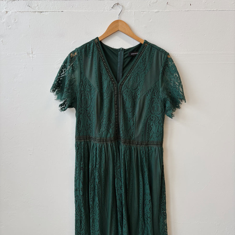 SIZE XXL | Green Lace Dress