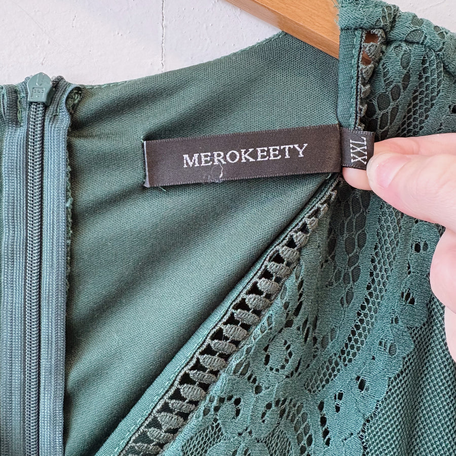SIZE XXL | Green Lace Dress
