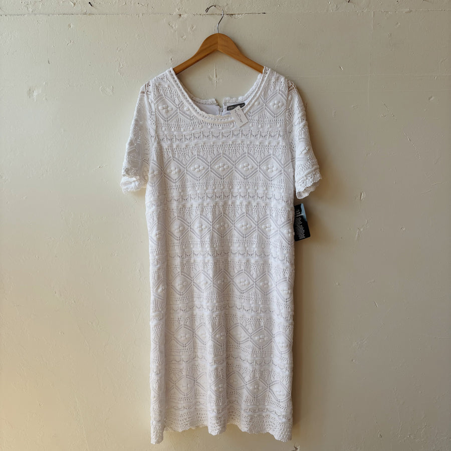 SIZE XXL | White Crochet Dress