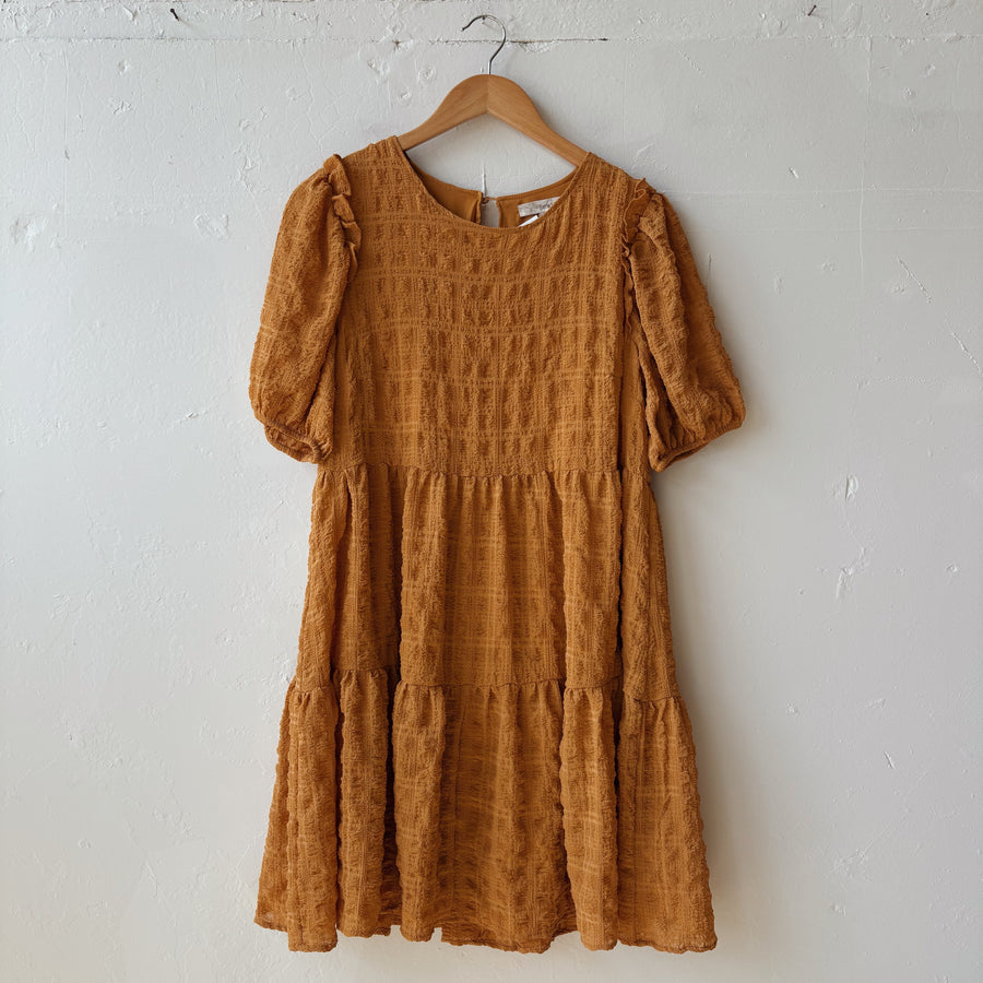 SIZE L | Yellow Textured Dress