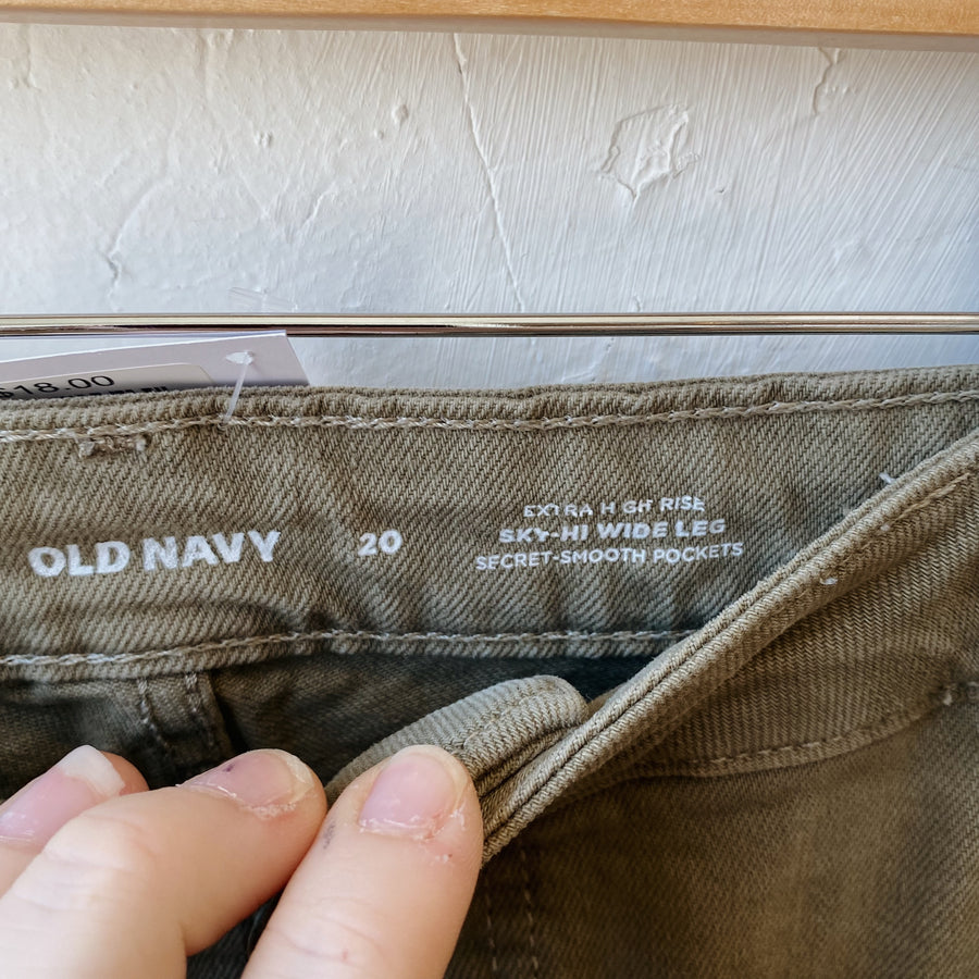 SIZE 20 | Green Wide Leg Jeans