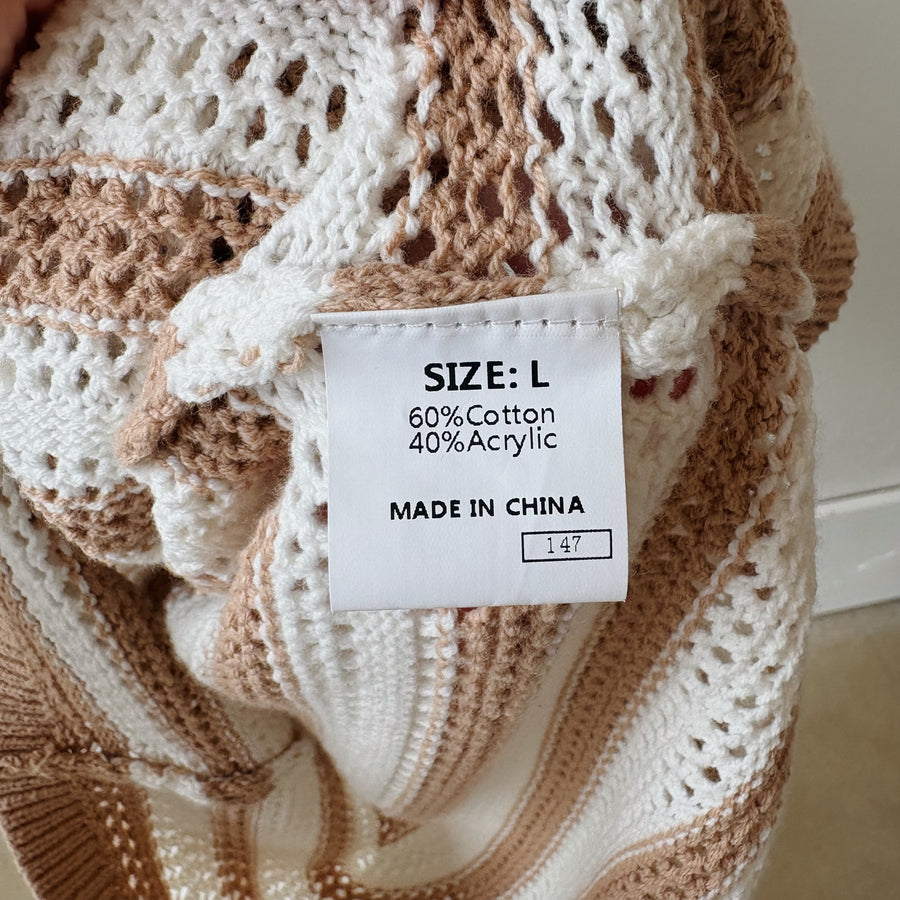 SIZE L | Brown Striped Dress