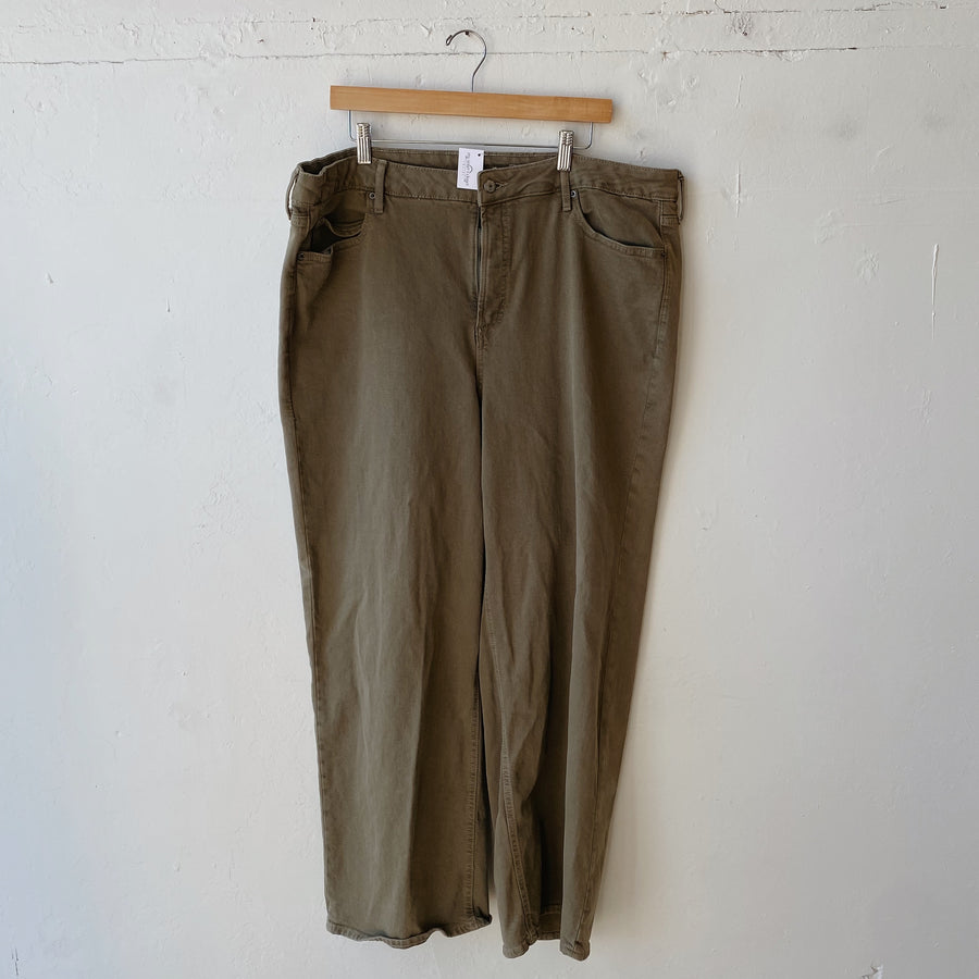 SIZE 20 | Green Wide Leg Jeans