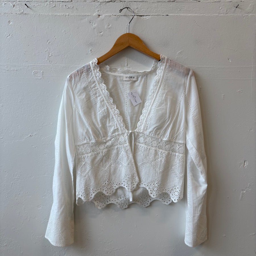 SIZE S | White Eyelet Top