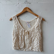 SIZE S | White Crochet Top