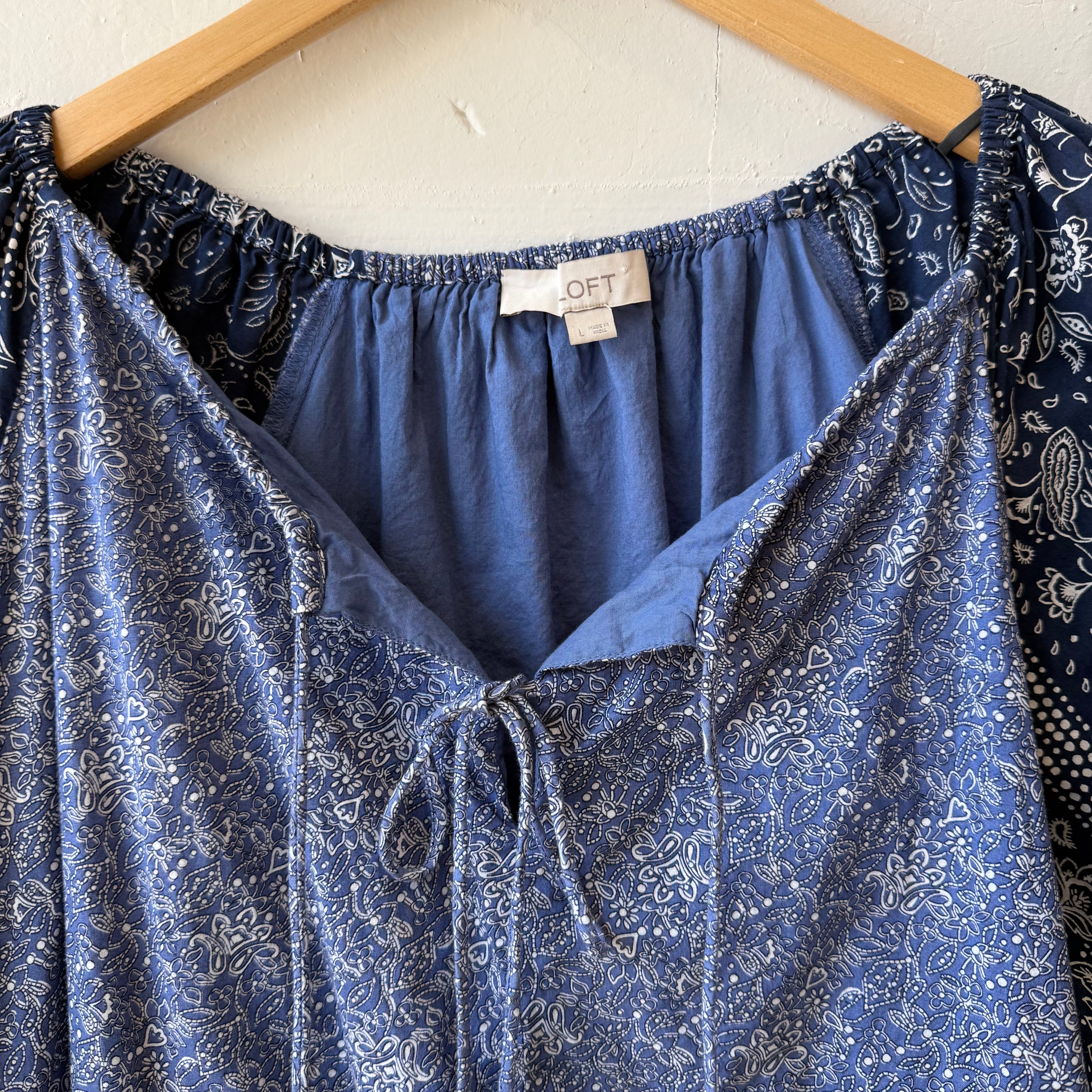 SIZE L | Blue Patterned Dress