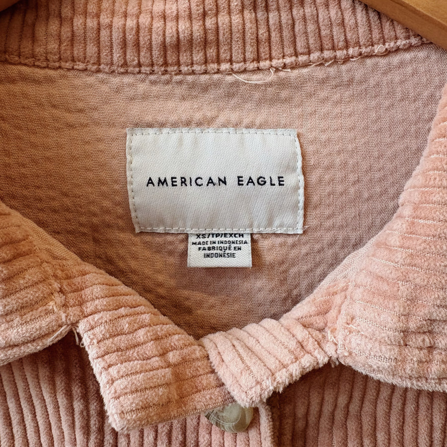 SIZE XS | AE Pink Corduroy Button Up