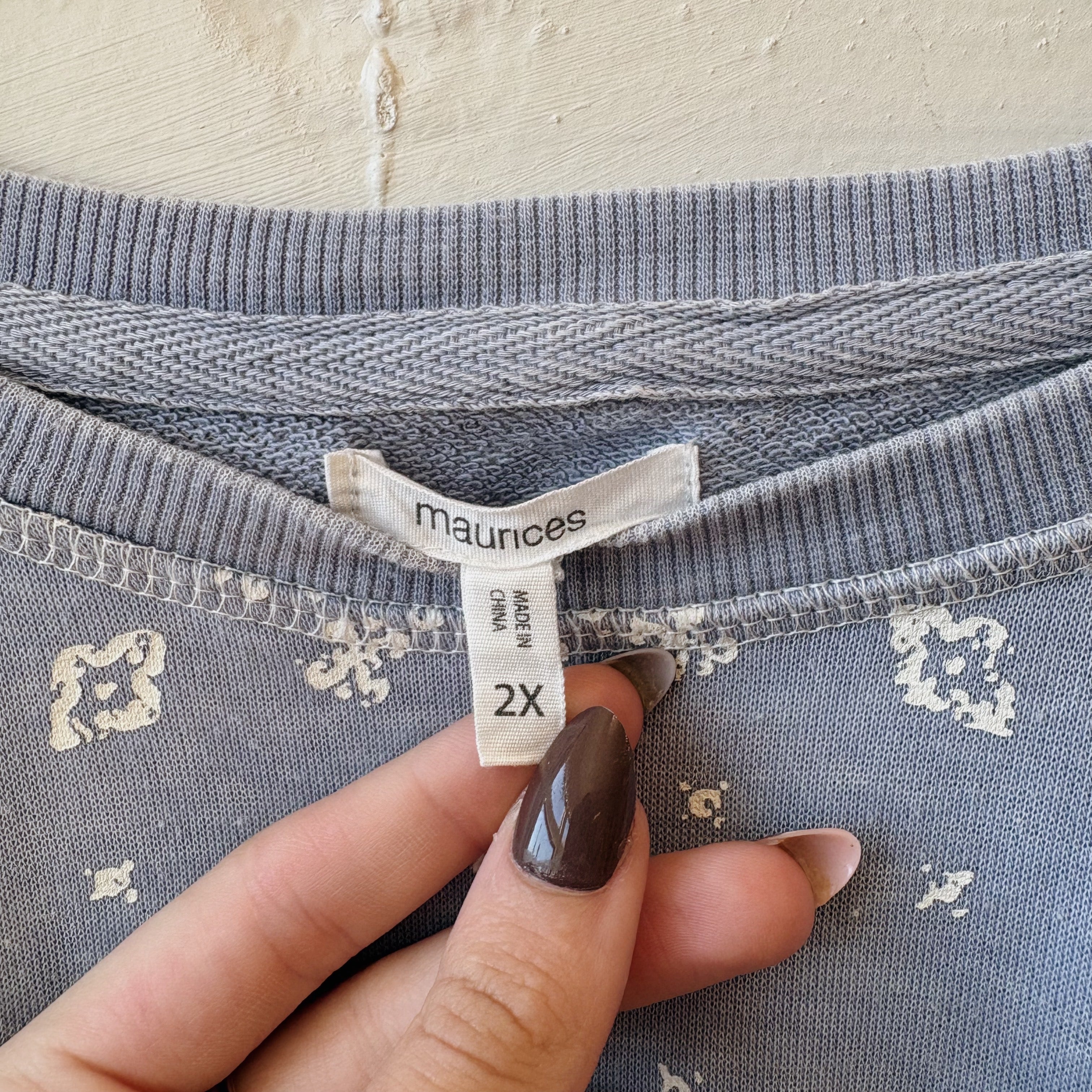 SIZE 2X | Blue Patterned Top