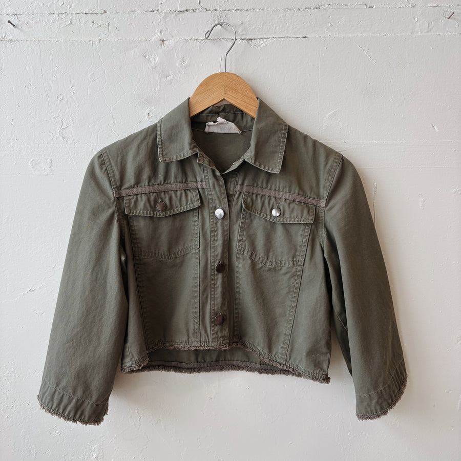 SIZE XS | Green Denim Jacket