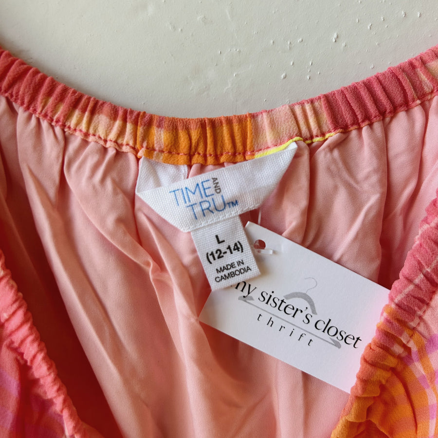 SIZE L | Pink Plaid Dress