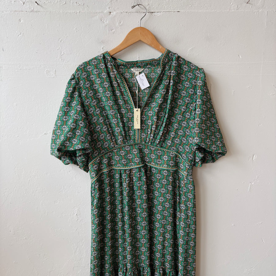 SIZE XL | Green Patterned Dress