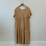 SIZE 2XL | Tan Tiered Dress