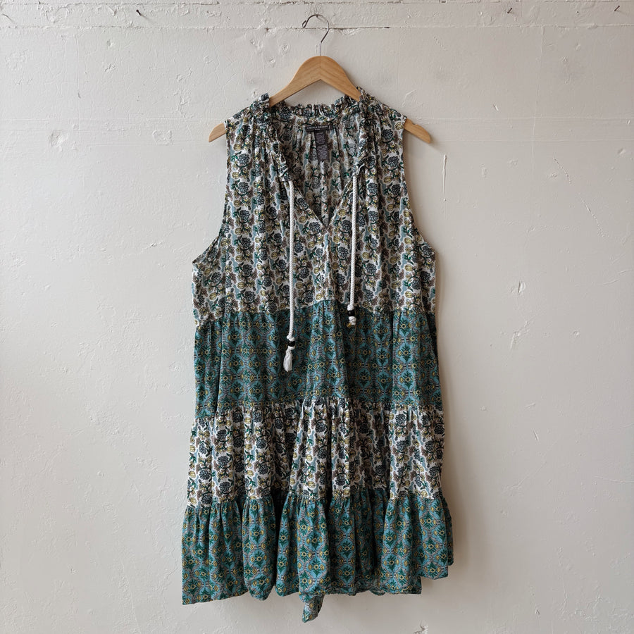 SIZE 3X | Green Tiered Dress