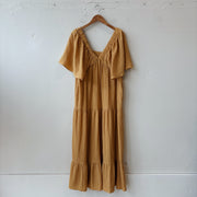 SIZE L | V Neck Yellow Dress