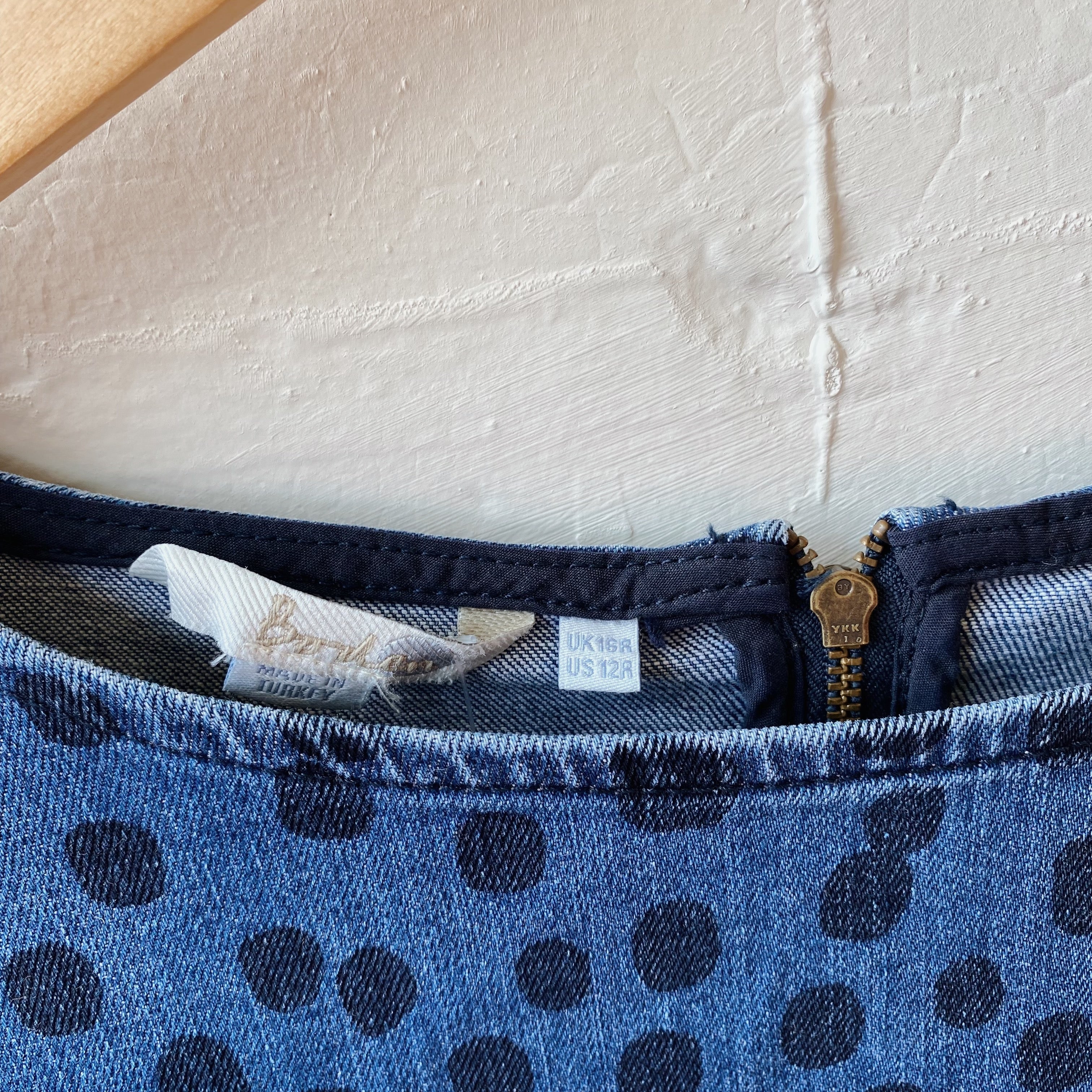 SIZE 12 | Boden Polka Dot Denim Dress
