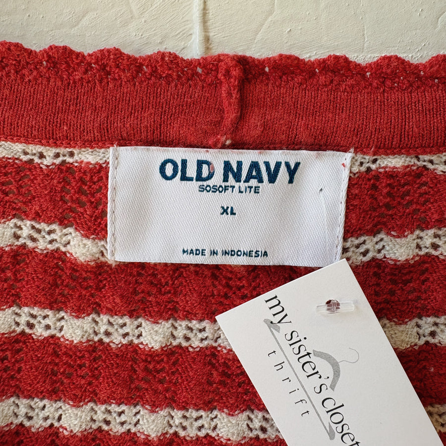 SIZE XL | Red Striped Top