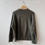 SIZE XXL | Green Mock Neck Sweater