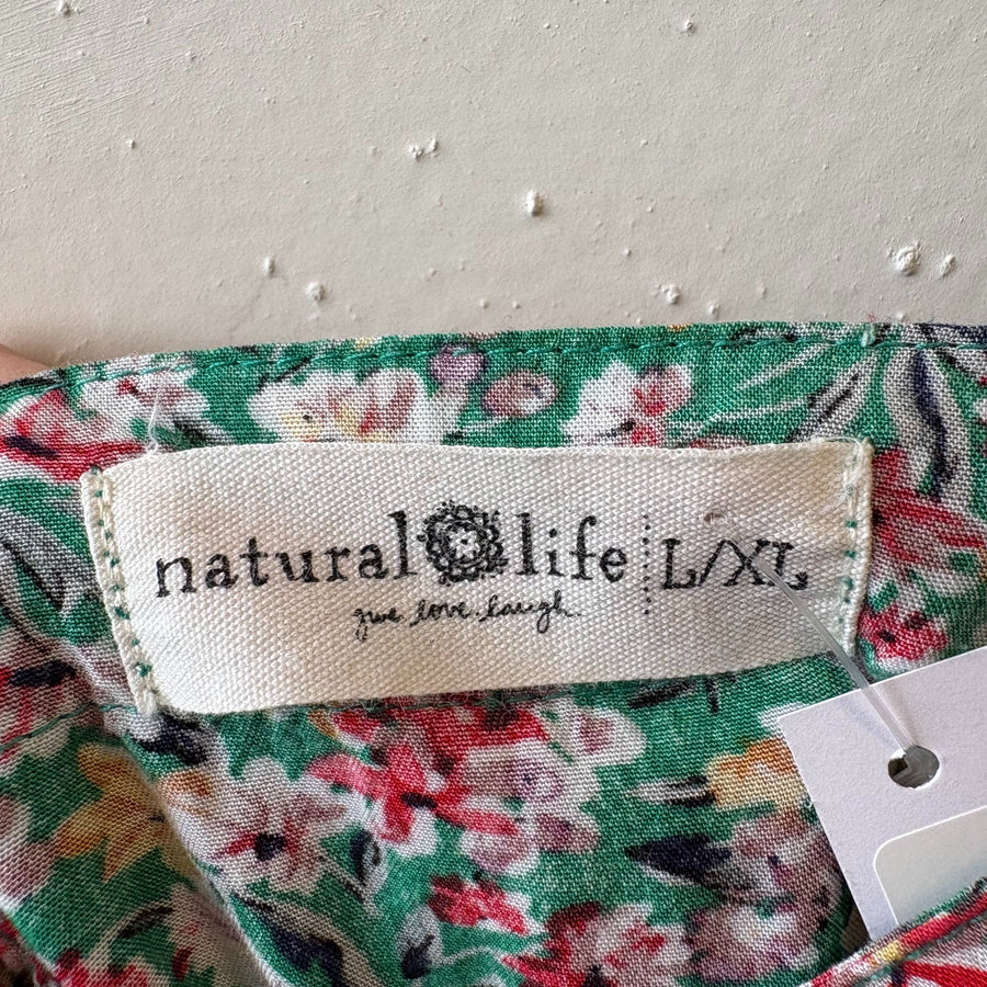 SIZE L/XL | Green Floral Dress