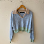 SIZE M | Cropped Color-block Sweater