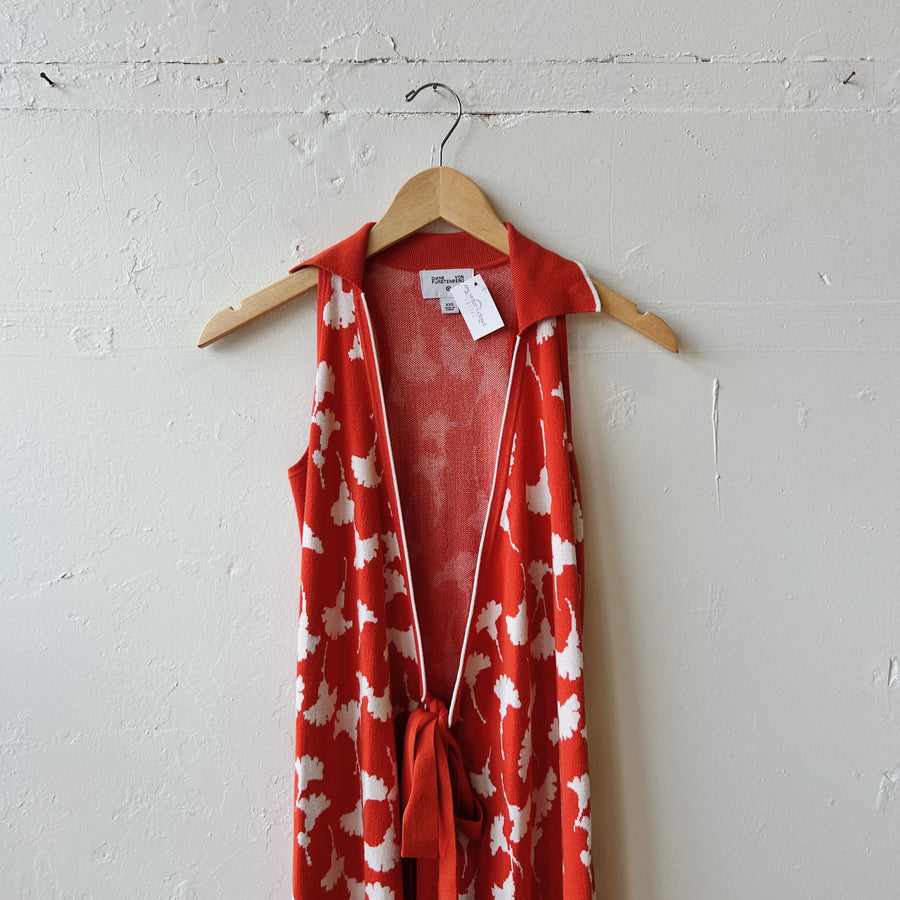 SIZE XXS | Red and White Cardigan