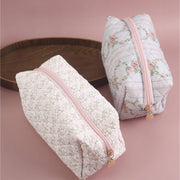 Quilted Floral Design Cosmetic Bags