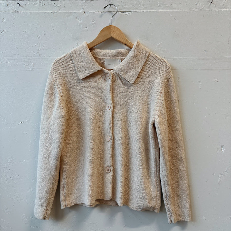 SIZE S | Cream Collared Cardigan