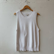 SIZE XL | White Knit Tank Top