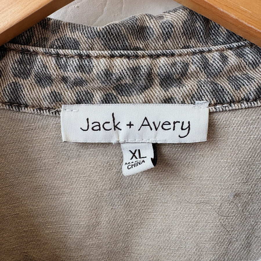 SIZE XL | Cheetah Denim Jacket