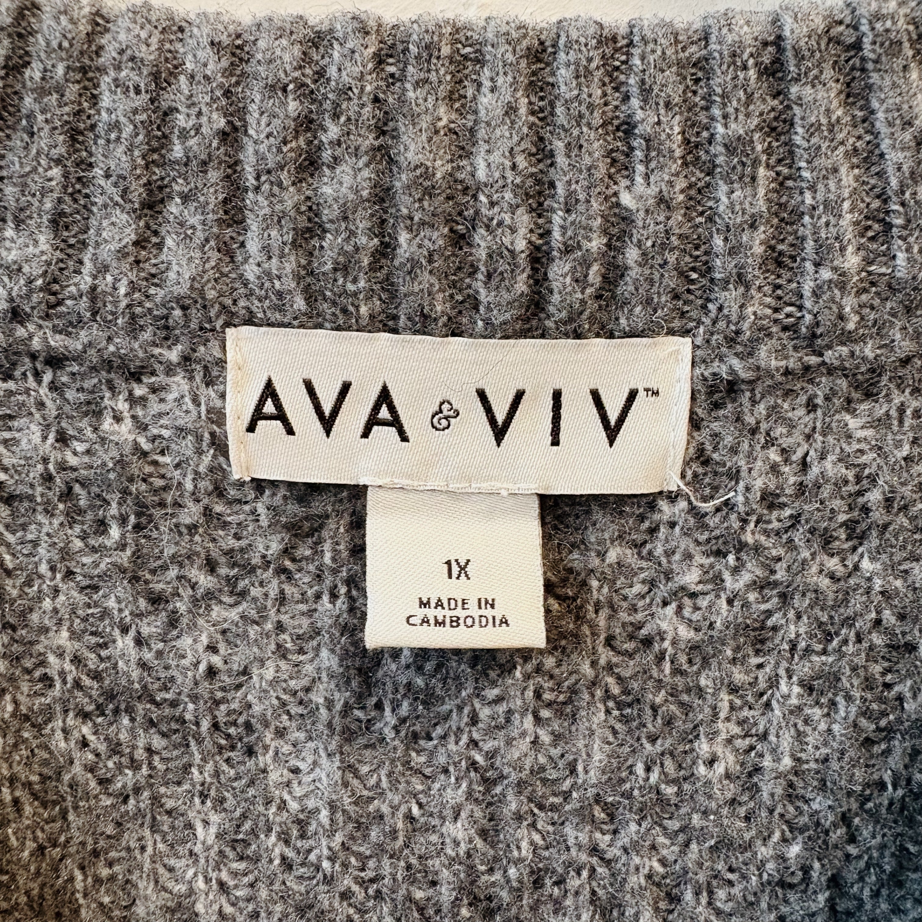 SIZE 1X | Gray Sweater