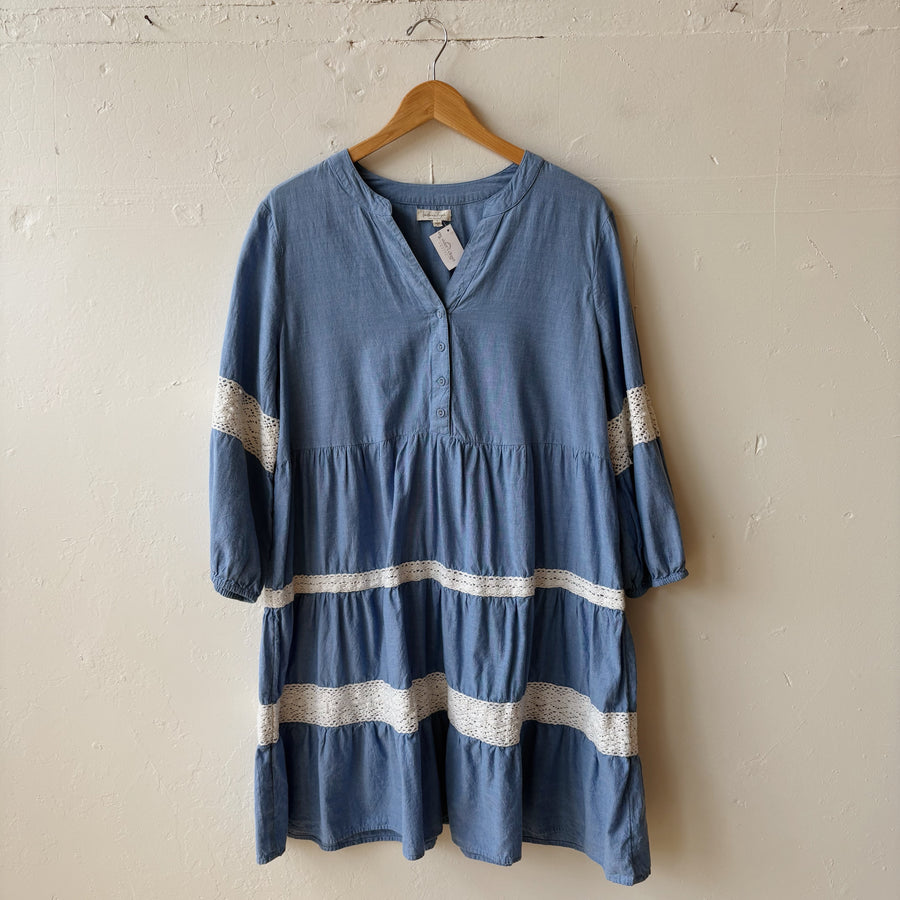 SIZE L | Blue Detailed Dress