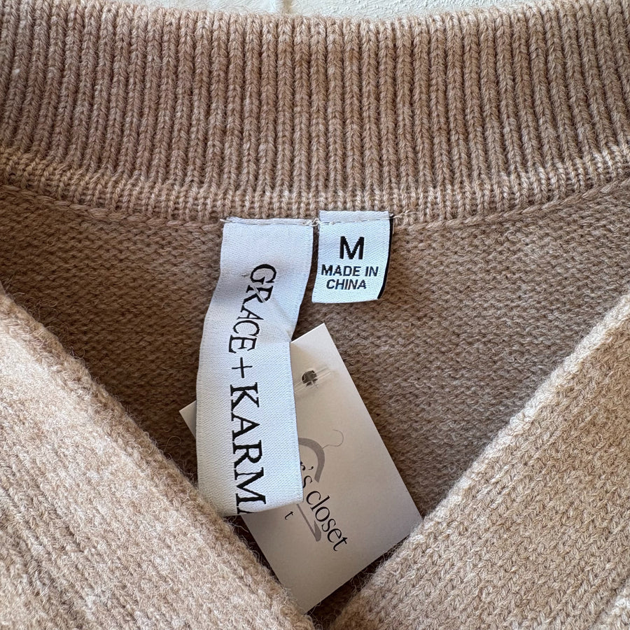 SIZE M | Striped Collared Sweater