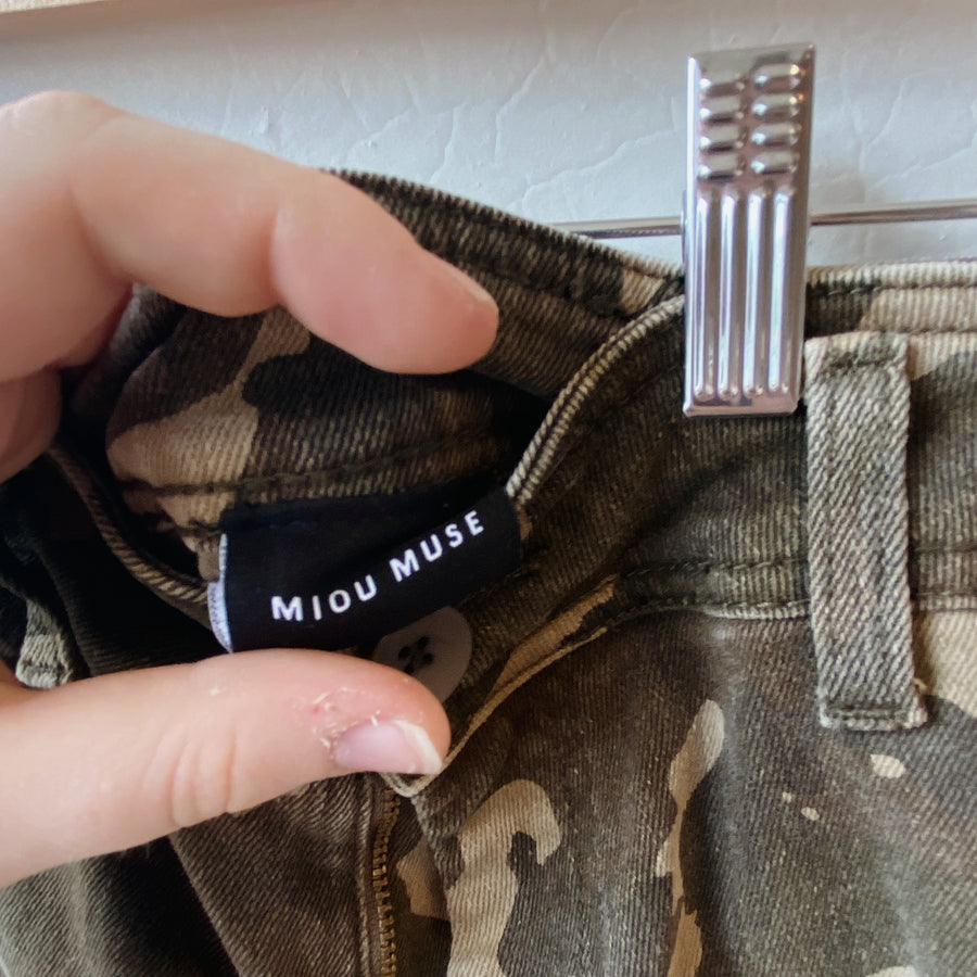 Size S | Camo Wide Leg Jeans