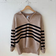 SIZE M | Striped Collared Sweater