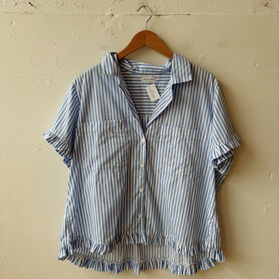 SIZE L | Blue Striped Top