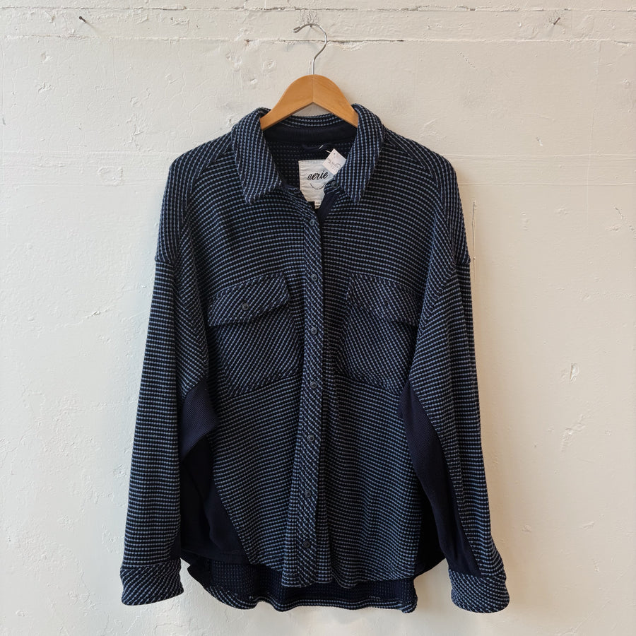 Size L | Aerie Navy Button Up