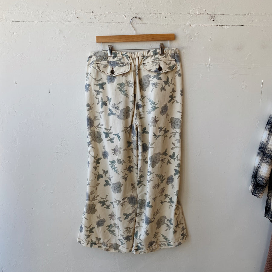 SIZE L | Floral Wide Leg Jeans