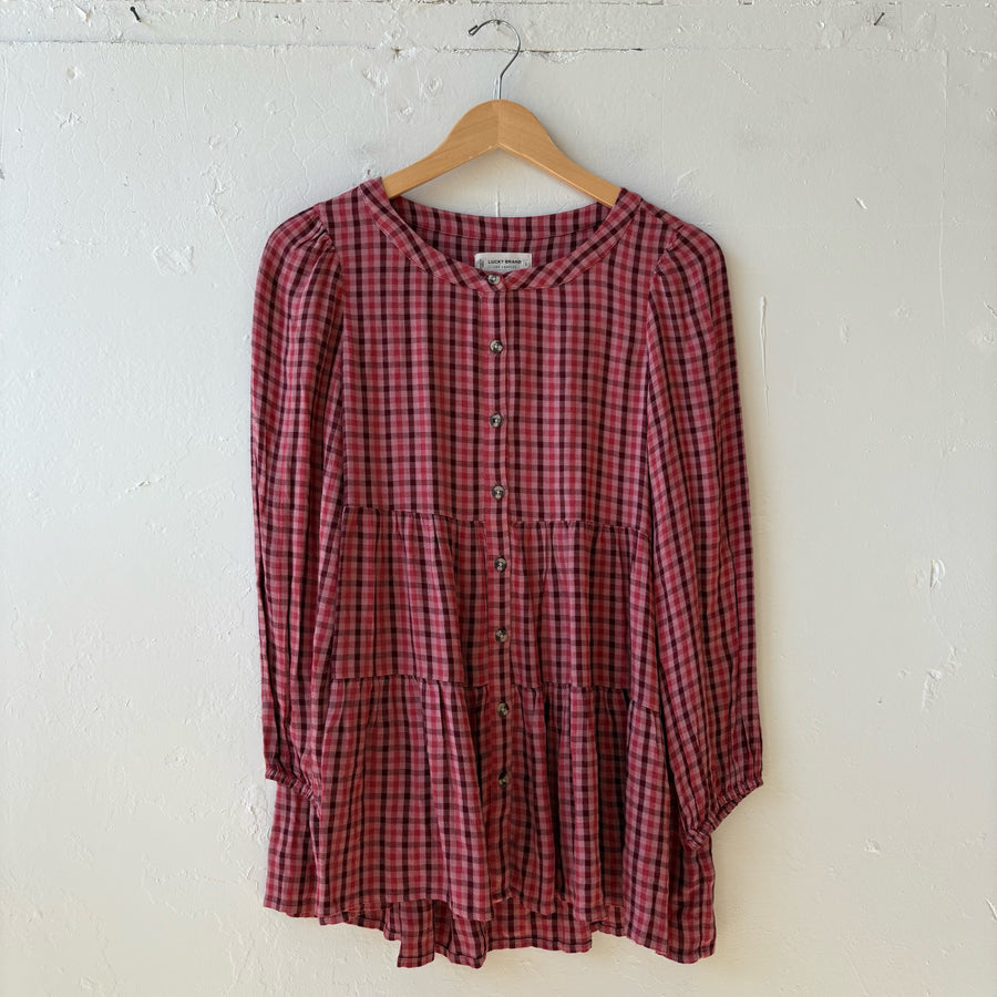 SIZE S | Pink Plaid Top