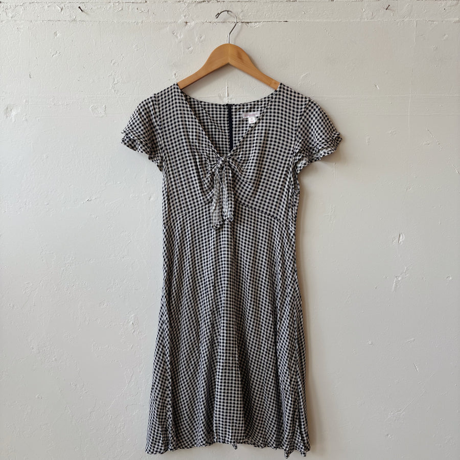 SIZE XS | Navy Gingham Dress
