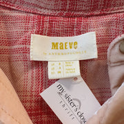 SIZE S | Antropologie Pink Velvet Button Up