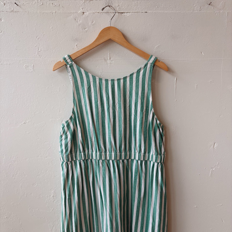 SIZE XL | Green Striped Dress
