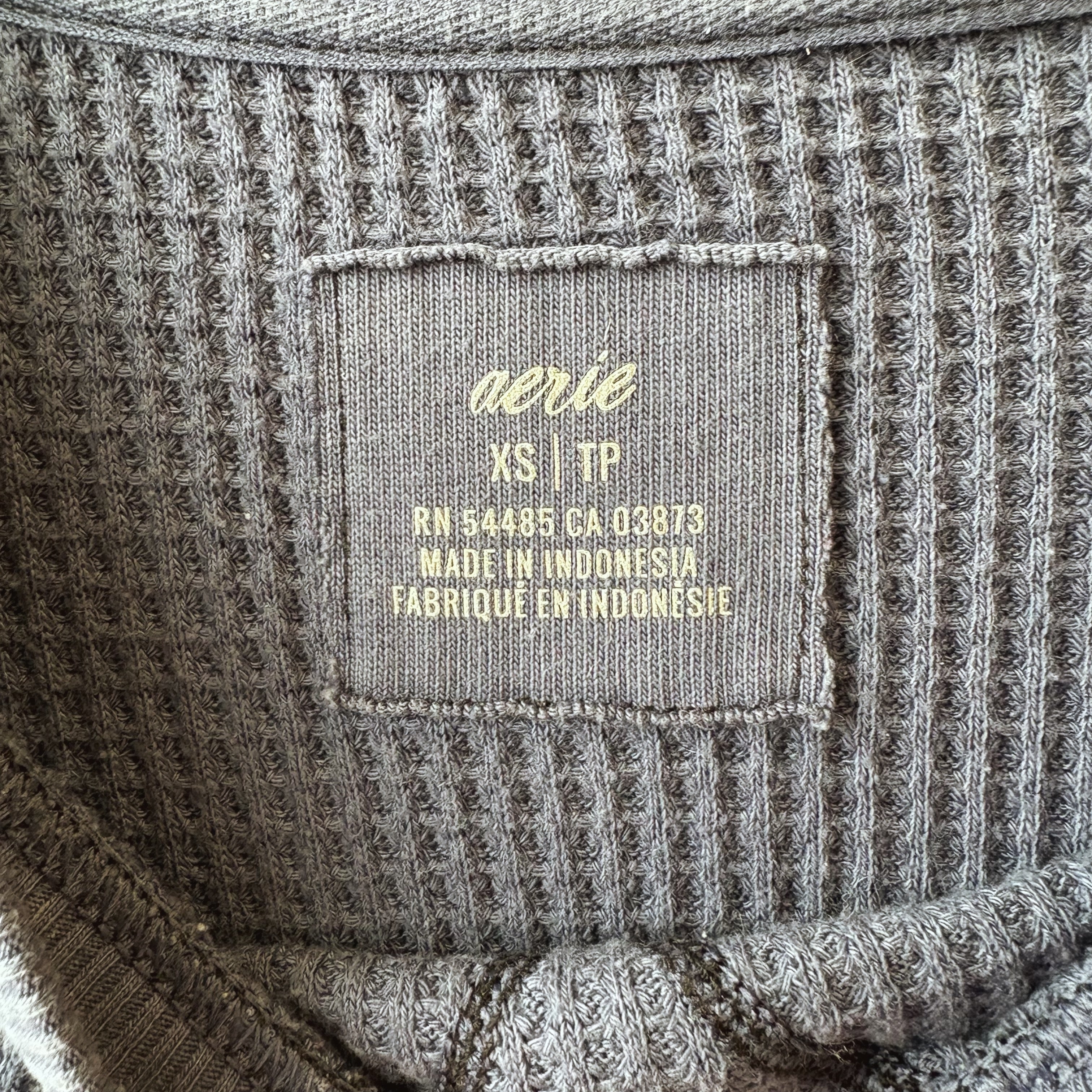 SIZE XS | Aerie Waffle Knit Top