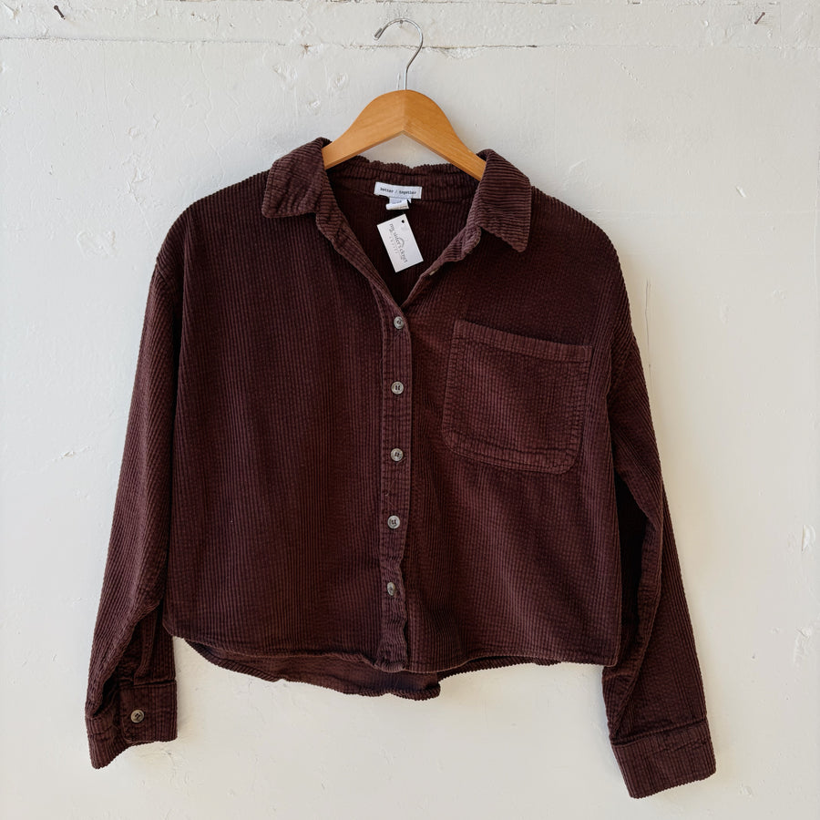 SIZE M | Brown Corduroy Button Up