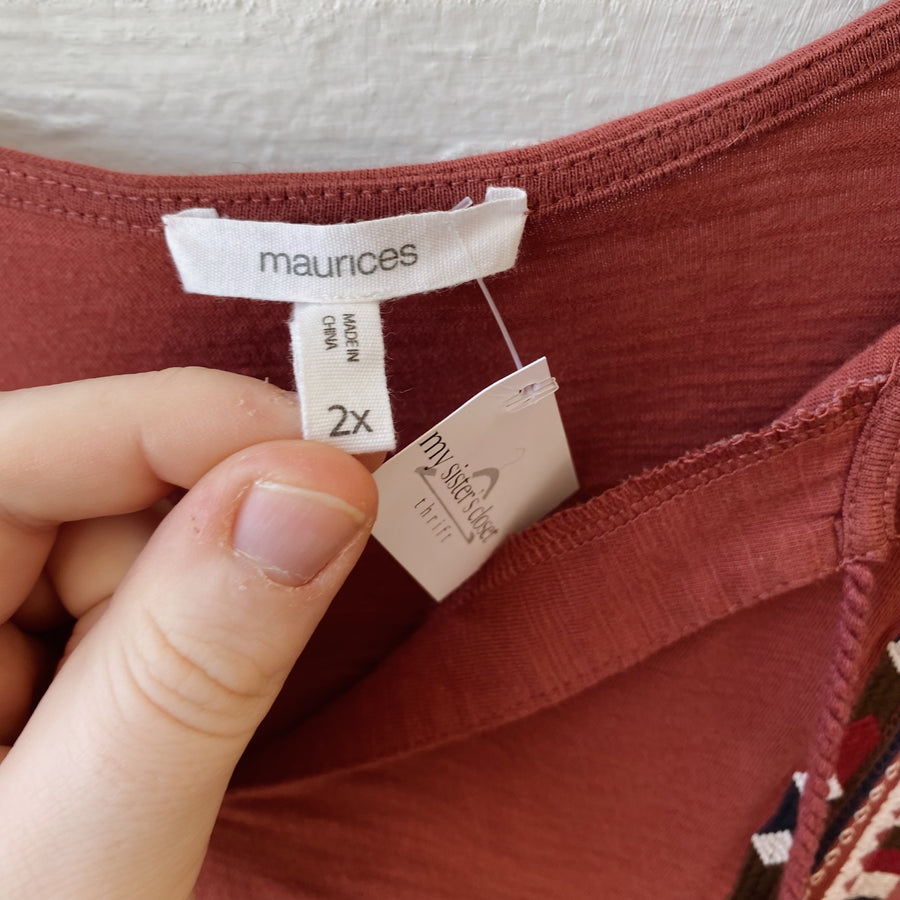 SIZE 2XL | Red Blouse