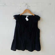 Size L | Black Detailed Tank Top