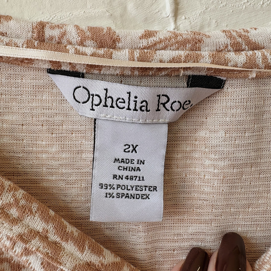 SIZE XXL | Brown Patterned Top