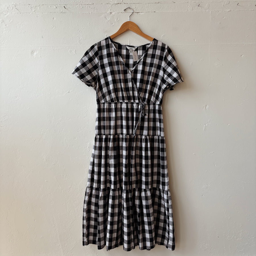 SIZE S | Gingham Black and White Dress